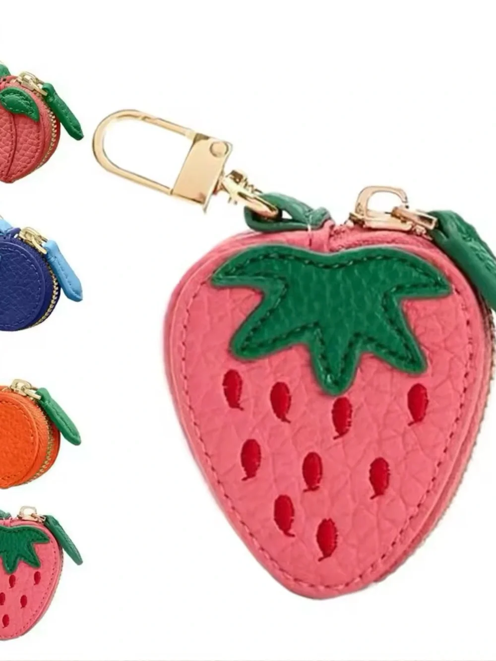 🍓 Strawberry Coin Pouch Keychain Micro Mini Bag Charm